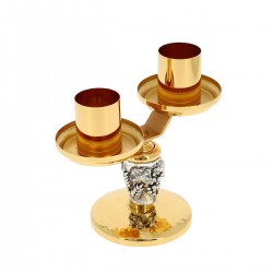 Candlestick 2 flames with fake candles 17 cm