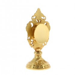 Golden brass baroque reliquary 15 cm