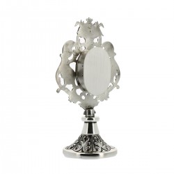 Cast silver-plated brass reliquary 16,5 cm