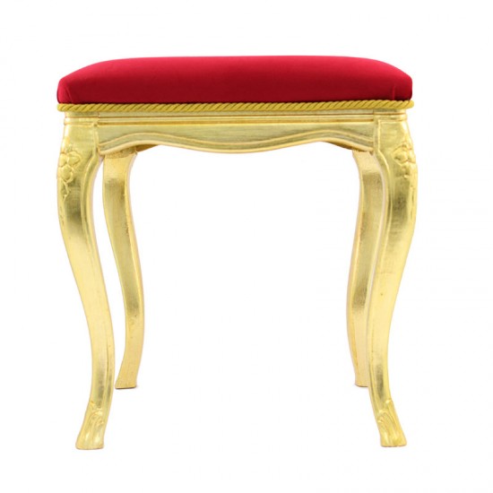 Stool in gilded wood with gold leaf  45 cm