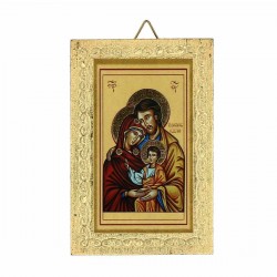 Holy Family icon print on wood 6x9 cm