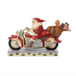 Santa Claus on a motorcycle 14 cm Jim Shore 6008883