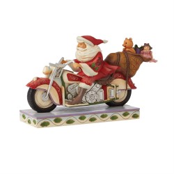Santa Claus on a motorcycle 14 cm Jim Shore 6008883