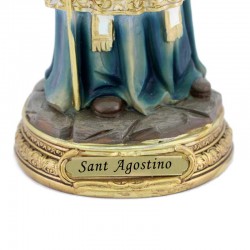 Saint Augustine colored resin statue 30 cm