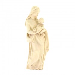 Virgin with Child in natural wood statue 30 cm