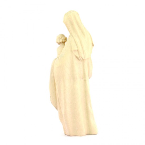 Virgin with Child in natural wood statue 30 cm