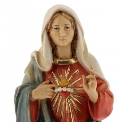 Statue of Sacred Heart of Jesus in painted wood 23 cm