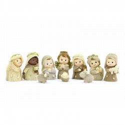 Nativity scene baby colored resin 5.8 cm 10 pieces