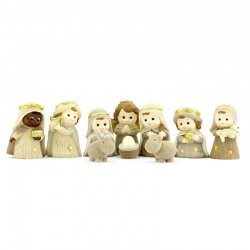 Nativity scene baby colored resin 9.3 cm 10 pieces