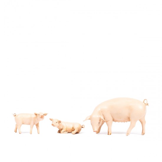 Family of pigs in resin 19 cm Fontanini