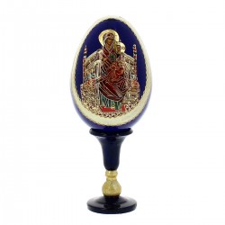 Russian wooden egg Madonna with Child-M 13 cm