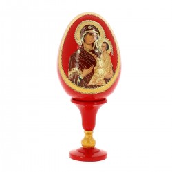 Russian wooden egg Madonna with Child-N 13 cm
