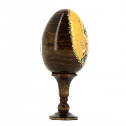 Russian wooden egg Madonna with Child-D 13 cm