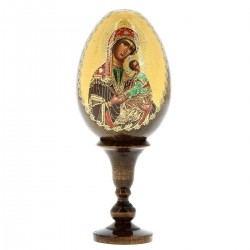 Uovo russo in legno Madonna con Bambino-X 13 cm-1