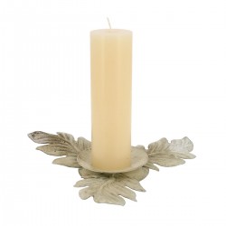 White metal leaves candle holder 28x28 cm
