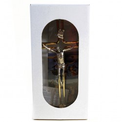 Openwork Olive wood and Metal Crucifix 21x12 cm