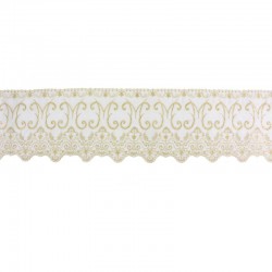 Marian Altar border in white muslin fabric 18 cm