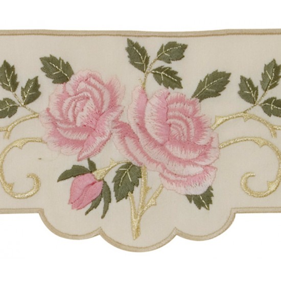 Puntilla para mantel de altar campo de flores y rosas 12 cm Chorus - 1100015