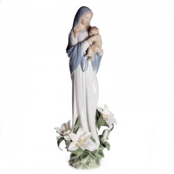 Lucid Porcelain Statue Virgin of the Flowers 33 cm Lladrò