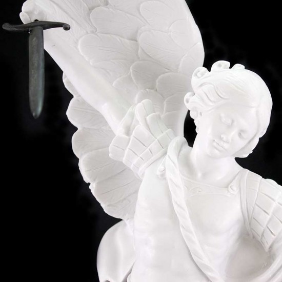 Statua San Michele Arcangelo in resina bianca 60 cm - 154001018 