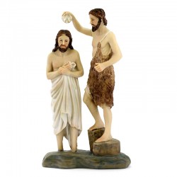 Baptism of Jesus Colored Resin Statue 20 cm
