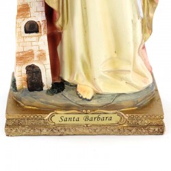 Saint Barbara statue in colored resin 31 cm
