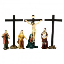 Jesus Crucifixion colored resin 9 cm