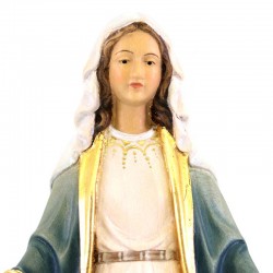 Miraculous Virgin wooden statue with rays 21 cm