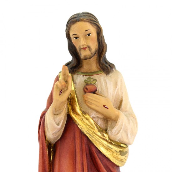 Sacred Heart of Jesus carpenter statue in painted wood 20 cm