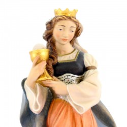 St. Barbara statue in painted wood 20 cm