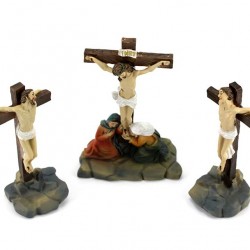 Colored Resin Jesus Crucifixion 12 cm