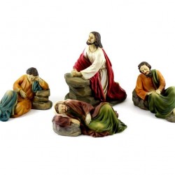 Colored Resin Jesus in the Gethsemane 10.5 cm