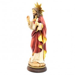 Jesus Sacred Heart Wooden Statue 36 cm