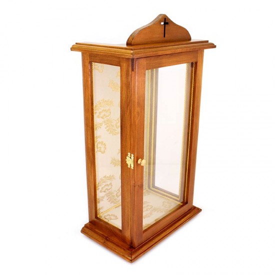 Wooden and glass cabinet for statue 35,5x64x21 cm