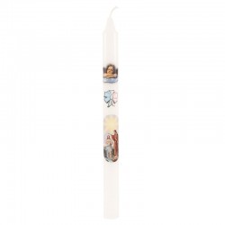 Wax candle for Baptism 27 cm 80 g