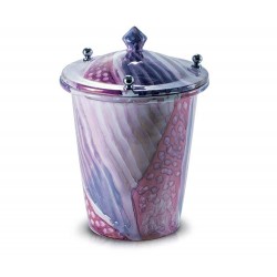 White Cinerary Urn with Violet Shades 20x30 cm