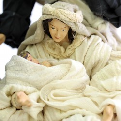 Nativity with Magi Kings on Wood Base 25 cm
