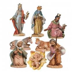 Resin Nativity 8 characters 6.5 cm Fontanini