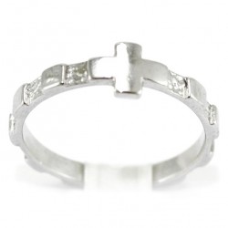 Single Decade Rosary Ring silver 800°° 