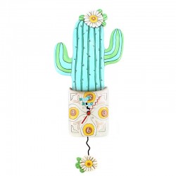 Cactus Clock with flowers 20x37 cm Allen Designs