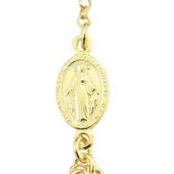 Choker Rosary in gilded silver light blue swarovski 