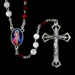 Rosary Divine Mercy glass Bead 7 mm 