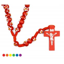Rosary Hand Painted Wood Grain 7 mm  