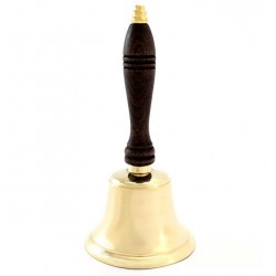 Brass Liturgical Bell Wooden Handle 21 cm