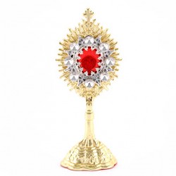 Golden Reliquary Silvery Rays with Stones 14 cm