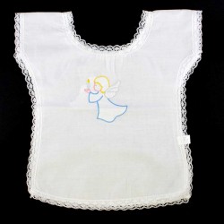 Baptism Tunic Cotton Blend with Angel Embroidery