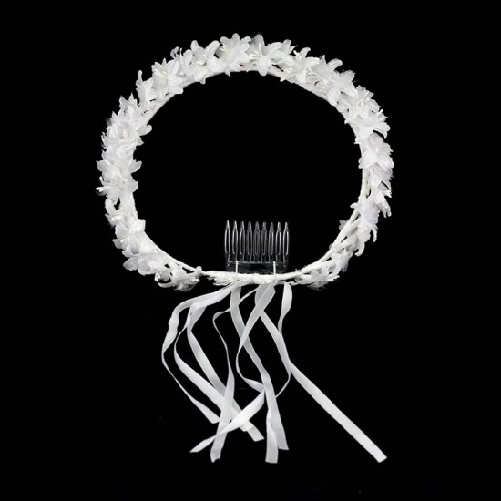 First Communion hair crown 30 flowers with comb