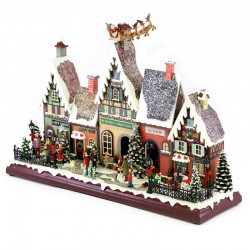 Carillon Houses with Santa Claus 49x36x15 cm