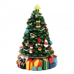 Carillon Christmas tree with gifts 14x21 cm