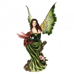 Fairy Aphra on trunk with dragon 33 cm Les Alpes